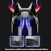 Personalized Full Face Cat Bat Ear Bluetooth Motorcycle Helmet Black Cool Adults Men Woomen Locomotive Helmet, DOT Approved, Comfortable Breathable Scooter Moped Cruiser Jet Chopper Helmets, S-XXL