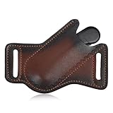 Durable Leather Knife Sheath, Multitool Horizontal Knife Sheath for Belt, Waterproof Folding Knives Holder for Folding Knives Tools