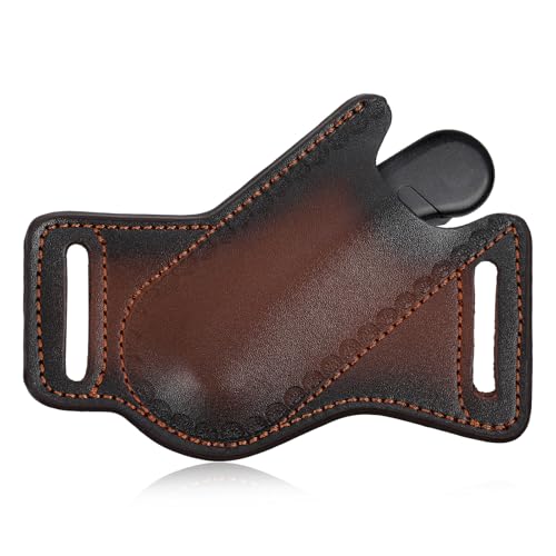 Durable Leather Knife Sheath, Multitool Horizontal Knife Sheath for Belt, Waterproof Folding Knives Holder for Folding Knives Tools