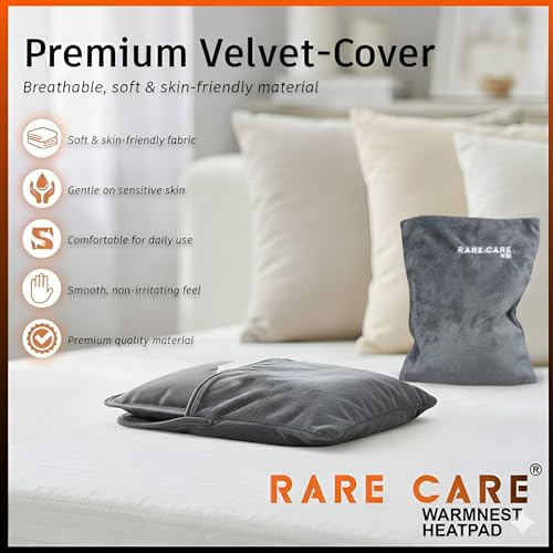 Image of Electric Hot Water Bag For Pain Relief With Velvet Sleeve Heating Pad | 1 Year Warranty | Electric Heating Pad with 6 Layer Cover | Fast Gel Hot Bag (Graphite Grey)