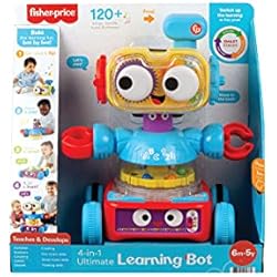 Fisher-Price Baby Toddler & Preschool Toy 4-In-1 Learning Bot With Music Lights & Smart Stages Content For Ages 6+ Months