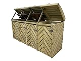 Arbor Garden Solutions VerdiBin wheelie bin storage unit, outdoor dustbin storage (Quadruple, without shelf)