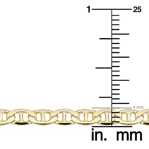 Kooljewelry Solid 14k Yellow Gold Filled Mariner Link Chain Necklace for Men and Women (3.3 mm, 4 mm, 5 mm, 5.8 mm or 7.8 mm) - Image 5