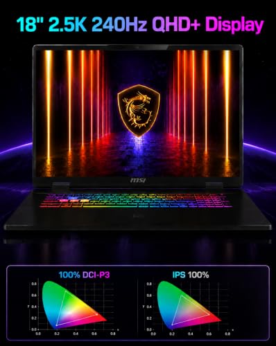 Image of msi Crosshair 18 HX AI Gaming Laptop, 18 inch QHD+ 240Hz, 64GB RAM, 2TB SSD