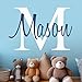 Custom Name & Initial - Premium Series - Baby Boy - Wall Decal Nursery for Home Bedroom Children (M511) (Wide 22" x 15" Height)