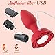 APP Analvibratoren für Männer in Blütenform mit Regenbogen-LED – 10 Vibrationsmodi & 360° Rotation zur Prostata Stimulation, Buttplug Sexspielzeug für die Männer, Frauen & Paare, Analplug, Anal dildo