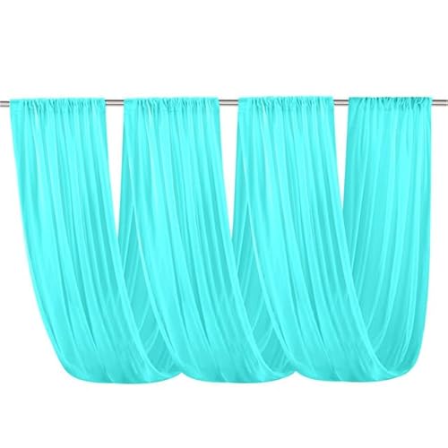 DEEBOW Bianco 150x600/300 CM Chiffon Velato Tende da Soffitto per la Decorazione di Nozze Arco Drappeggio Tessuto Garza Tenda di Tulle per La Fase della Festa Hotel