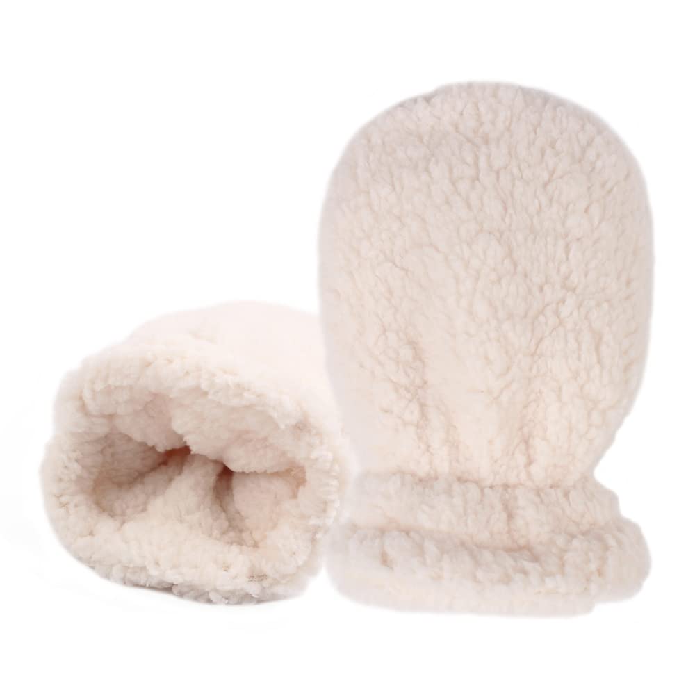 Fleece-Handschuhe, warm, doppellagig, für Jungen, Kleinkinder, Mädchen, kratzfest, Fäustlinge