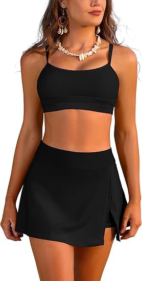 Women's Two Piece Swimdress Set | Padded Bikini Top with Skirt Bottom | Tummy Control Swimwear | Beachwear Bathing Suit for Women-picture-20