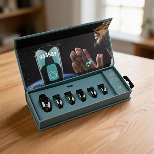 Tasbih Bague intelligente pour Zikr : compteur numérique, 5 rappels quotidiens, étanchéité IP68, ajustement réglable, batterie 40 mAh, affichage LED, pour musulmans (vert) – vue 2