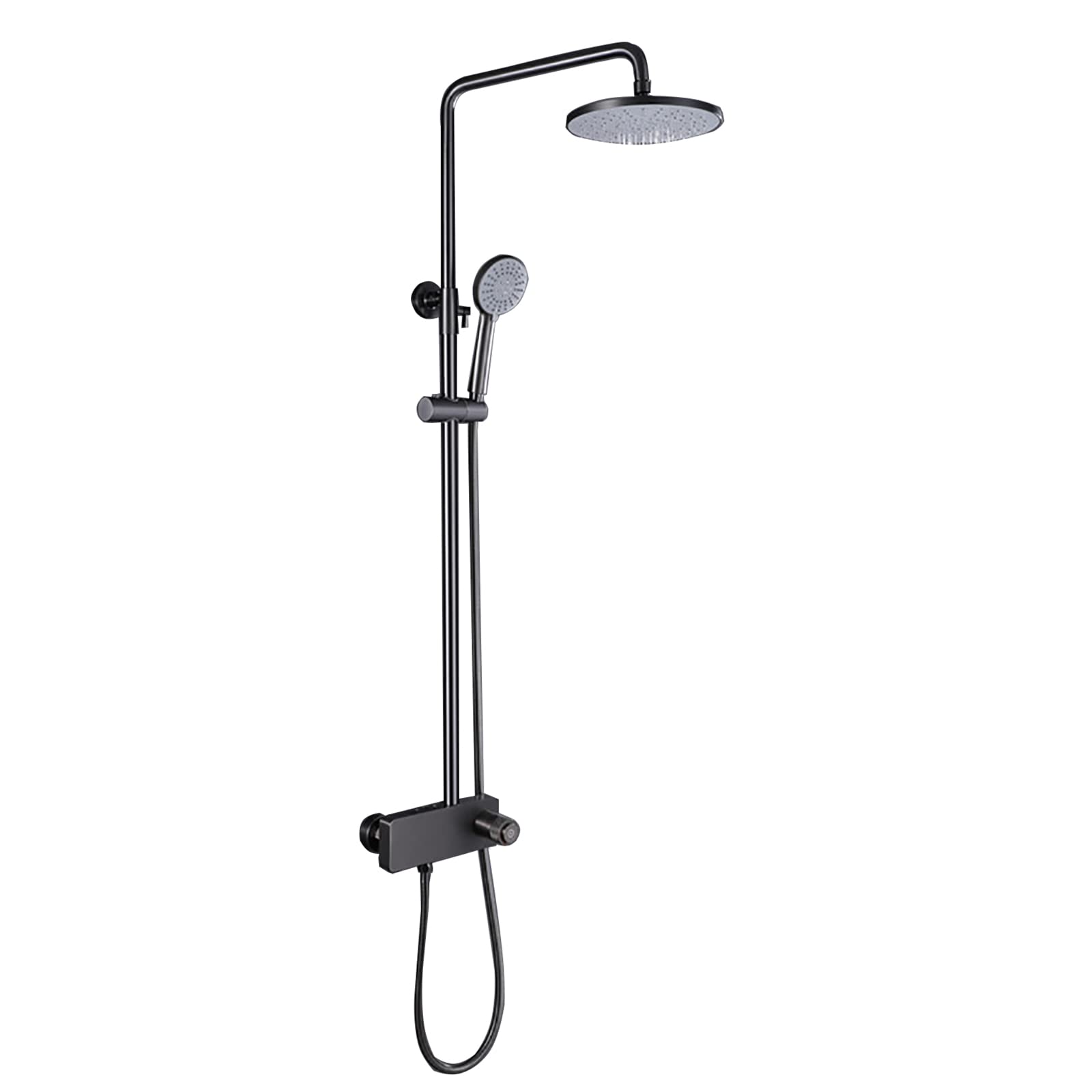 Système de douche gris avec mitigeur mural et pommeau de douche pluie 8 pouces