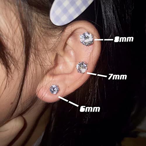 Clip On Earrings Mens Womens Earrings Cubic Zirconia Stud Earrings, Non-Piercing Clip On Cheater Fake Ear (5Mm, Silver) #TOP2