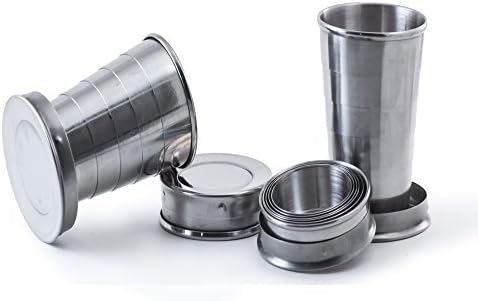 Perfect Pregame Collapsible Shot Glass Set - 4 Pack Stainless Steel Shot Glasses - Expandable Shot Glass Set, Cool Drinking Accessories - 2.5 Fluid Oz Each - NO LIDS
