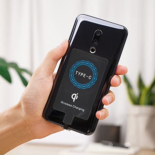 Charger Adapter,Smart Charging Stations, 2PCS Type C QI Charger,Lightweight Self Adhesive Sticker Charging Receiver for Mobile Phone