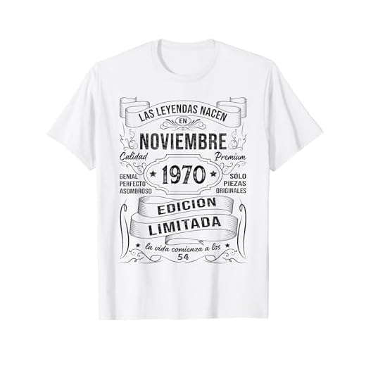 54 Años Cumpleaños Hombre Las Leyendas Nacen Noviembre 1970 Camiseta