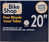Bike Shop 20' Bicycle Inner Tube Value Pack, Schrader Valve, Size 20' x 1.75-2.25' Width