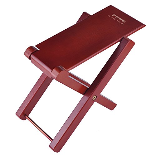 Guitar Footstool Solid Wood Guitar Pedal Guitar Foot Rest Stool Pedal 4-Level Adjustable