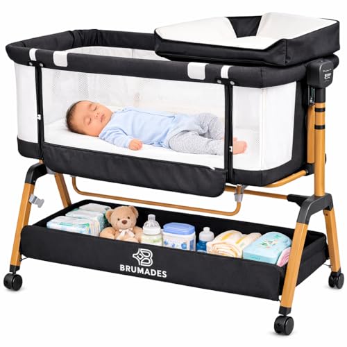 Baby Bassinet Bedside Sleeper – 3-In-1 Multifunctional Design, 6 Adjustable