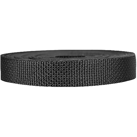 Strapworks Lightweight Polypropylene Webbing - Poly Strapping for Outdoor DIY Gear Repair, Pet Collars, Crafts – 3/4 Inch by 10, 25, or 50 Yards, Over 20 Colors, Black, 3/4" x 25 yard Cover