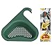 Anguxer cestello di scarico del cigno addensato, cestello per lavello triangolare, scaffale da cucina per riporre frutta, verdura, rifiuti, avanzi (verde)
