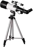 【Óptica de alta calidad】: este telescopio refractor astronómico de 50-100 mm incluye 2 oculares (9 mm, 20 mm), extensor 3X, aumento de 336 veces, vista grande, perfecto para observar auroras, luna, planetas, meteoritos, paisajes, aves.