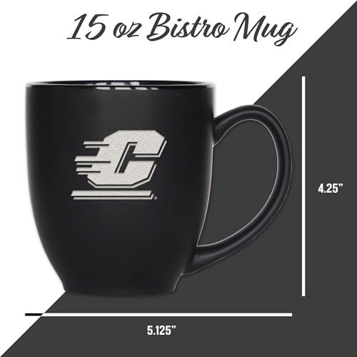 Image of Rico Industries NCAA Primary 15-Oz Personalized Matte Black Bistro Mug - for Hot or Cold Drinks