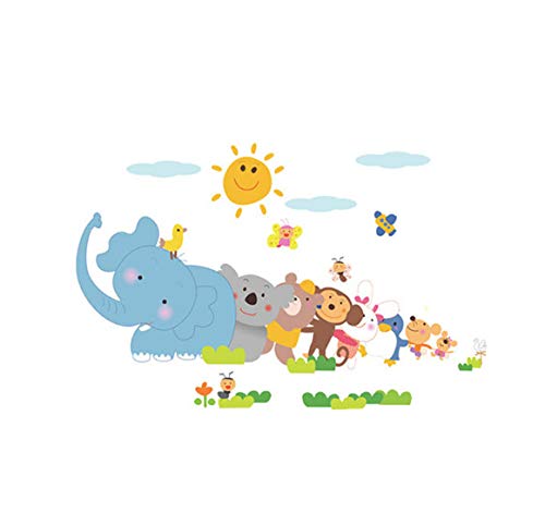 Sticker mural éléphant pour créer un coin éveil bébé style zoo
