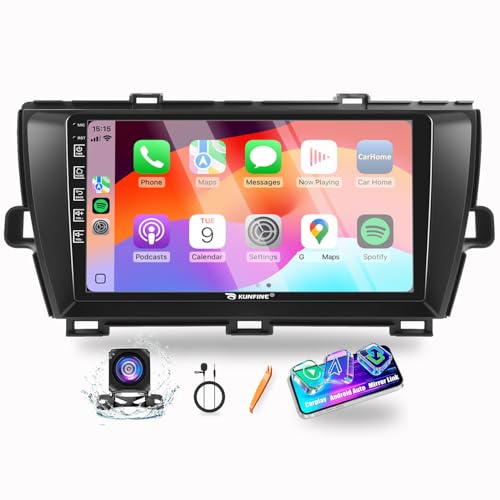 Kunfine CarPlay Android Auto Navegación Estéreo GPS Radio Cámara de Marcha Atrás 9