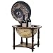 Fregramei Globe Bar Wine Stand, Globe Bar Liquor Cabinet, Wood Liquor Holder Freestanding Wine Display Stand Rack for Living Room Decor, Brown Solid Wood Eucalyptus,-338
