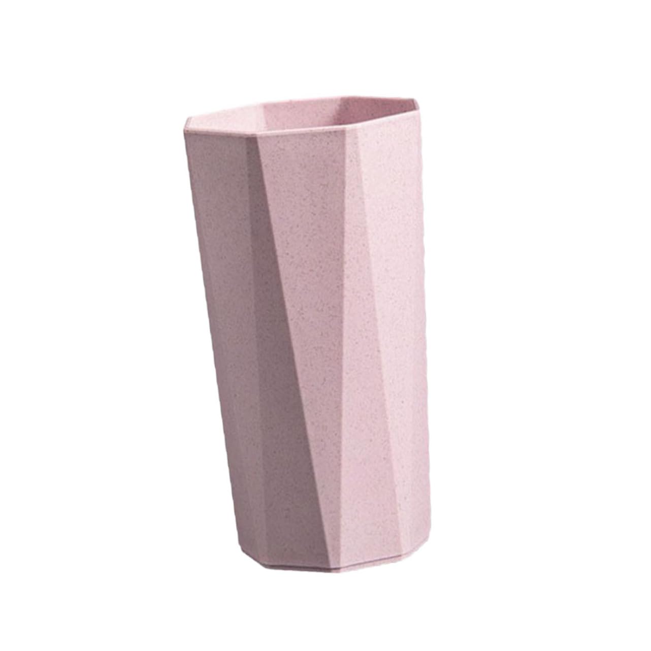 HOLIDYOYO Creative Octagon Wheat Straw Couple Cups for Drinking Toothbrush Use and Coffee Nordic Wear-Resistant Nonporous Design