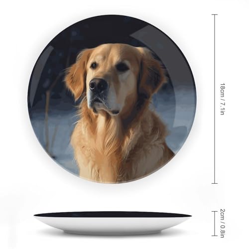 Plato Decorativo Golden Retriever de Porcelana 7in miniatura 2