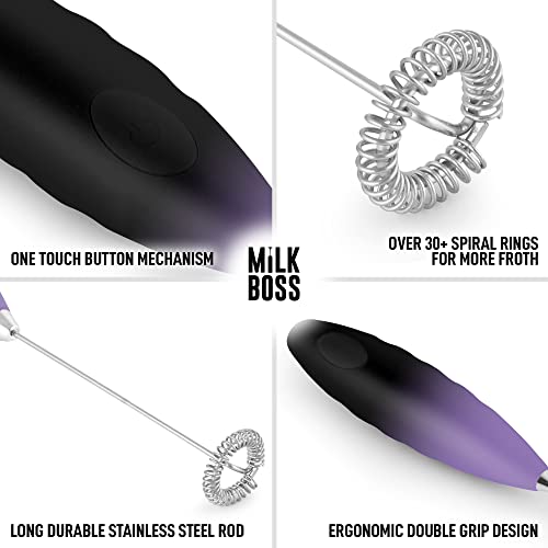 Milk Boss Milk Frother For Coffee - Comfort Grip Matcha Whisk - Electric Matcha Mixer And Mixer Electric Handheld - Coffee Frother Handheld - Electric Drink Mixer With Batteries Included (Galaxy) #TOP3