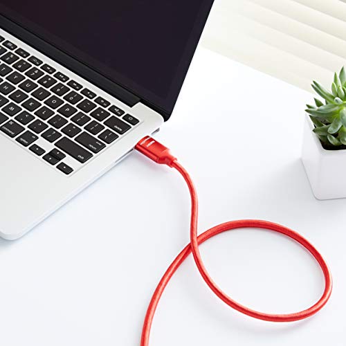 Amazon Basics 10.2 Gbps High-Speed 4K Hdmi Cable With Braided Cord, 6-Foot, Red #TOP3