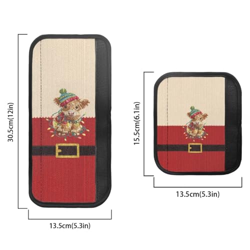 Image of Christmas Refrigerator Door Handle Covers Highland Cow Kitchen Appliances Gloves Fridge Microwave Dishwasher Door Cloth Protector, Catches Drips,Smudges&Fingerprints Dust Covers