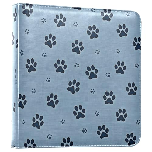 Álbum de fotos adhesivo Scrapbook DIY huellas azul con encuadernación de 3 anillos, 40 páginas 8x10 para recuerdos miniatura 1