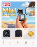 Vantrue E1 Lite WiFi Mini Dash Cam with GPS and Speed, 1080P Front Dash Camera, Free APP, Voice Control, 24 Hours Parking Mode, Loop Recording, Super Night Vision, Support 512GB Max