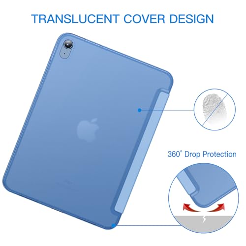 JETech Case for iPad (A16) 11th Generation 11 Inch 2025 / iPad 10th Generation 10.9 Inch 2022, Slim Smart Cover with Hard PC Translucent Back, Supports Touch ID, Auto Wake/Sleep (Blue) by JETech - Image 4