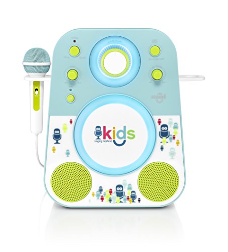 Singing Machine Kids Mood LED Glowing Bluetooth Sing-Along Speaker with Wired Youth Microphone