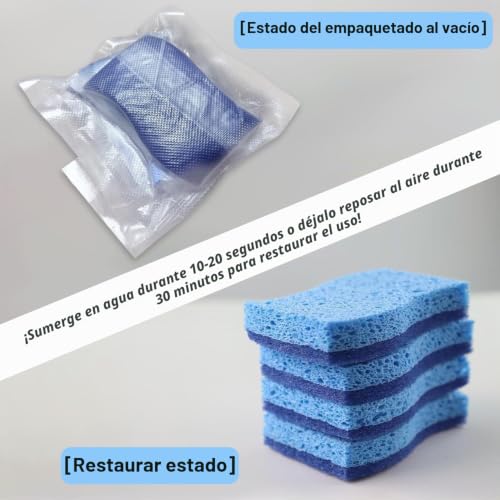 Miniatura 8 de Paquete De 4 Esponjas Antiarañazos, Esponjas De Limpieza De Cocina Resistentes De Larga Duración, Esponjas De Cocina Para Limpiar El Hogar, Platos, Baño Y Más