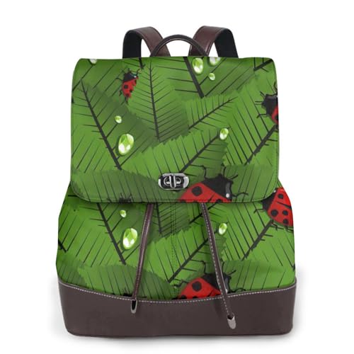 Sac à dos en cuir imprimé feuilles compagnon de vos voyages urbains