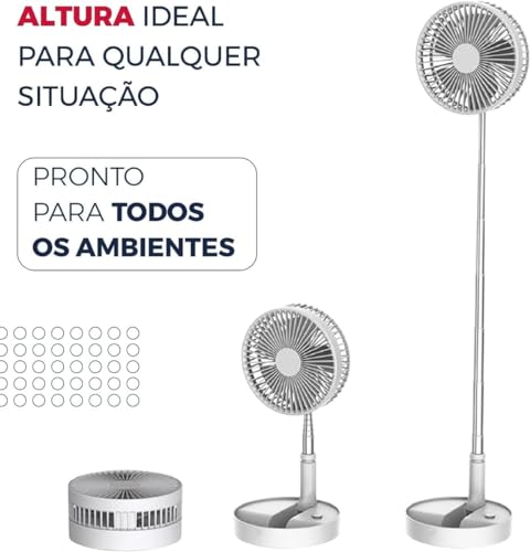 Ventilador Portátil Silencioso Dobrável 7200mah Retrátil