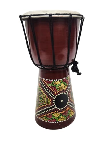 Worldbazzar Djembe Drum Bongo Congo 12 Inch Hand Carved African Aboriginal Wood Hand Painted Importer Direct To You Best Price For The Quality thumb #2