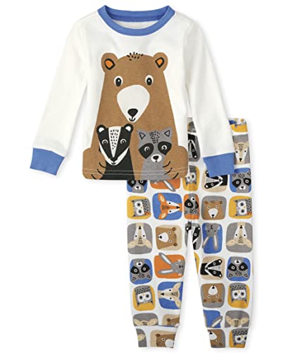 The Children's Place Baby And Toddler Long Sleeve Top And Pants Snug Fit 100% Cotton 2 Piece Pajama Sets, Animal Print Single, 0-3 Months #TOP18