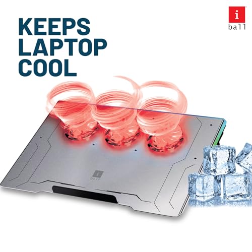 iBall ICEPAD AL3 Aluminium RGB Laptop Cooling Pad, Slim Design, Aluminium Surface, 3 High Speed Fans, 10 RGB Modes, Effective Heat Dissipation,... - Image 2