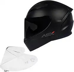 Kit Capacete Masculino Feminino Asx City Preto Fosco Viseira Fume