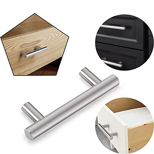 CCHONG 2 Pack Stainless Steel Kitchen Cupboard Handles - Brushed Finish Cabinet Door Pulls (2 Pack Silver, Centre Hole 128mm) - Image 3