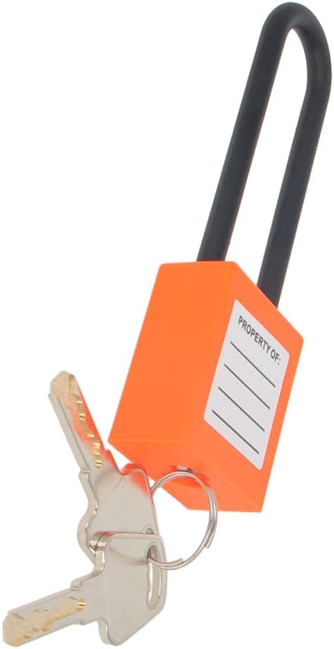 Yinpecly PA Lockout Tagout Locks with Hasps, Loto Tags and Safety Padlocks 37x45mm/1.46x1.77 inch（WxH Keyed Different Loto for Lock Out Tag Out Orange 3Pcs