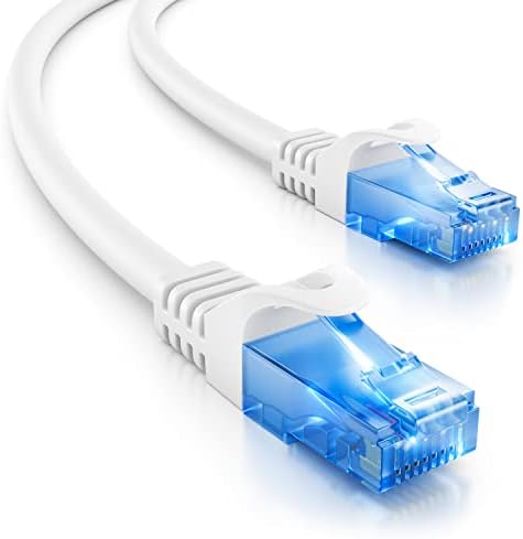 deleyCON 10m Kabel Sieciowy CAT.6 Ethernet Gigabit LAN RJ45 CAT6 Kabel Krosowy Kompatybilny z CAT.5 CAT.5e CAT.6a Cat.7 - Biały