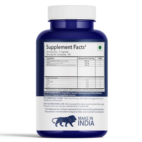 Image of Fitness Veda Liposomal Berberine 2000mg with TUDCA & Milk Thistle Extract | Advanced Liver Health & Metabolic Support Formula | Superior Absorption Technology | 90 Veg Capsules