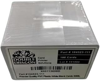 Premium Quality PVC Plastic ID White Blank Cards compatible for ID Card Printers, Printable, 30 mil, 0.76mm, CR80 (Credit card size), for Zebra 104523-111, (Pack of 100)